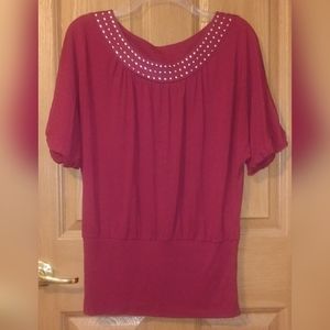Red Dressy Top Holiday